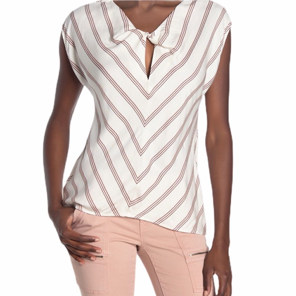 Joie Carsen Chevron Stripe Top Size S
